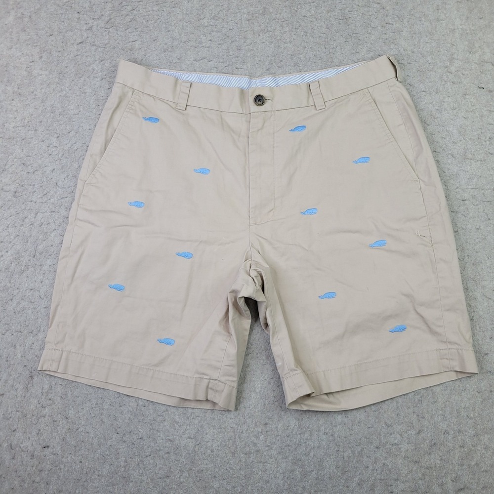 Brooks‎ Brothers 346 Shorts Mens 36 Green Whale Embroidered Casual Cotton Chino